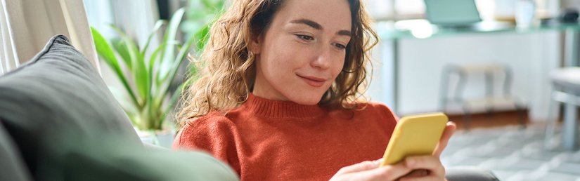 Woman holding Smartphone